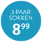 Sokken 3 voor 8,99